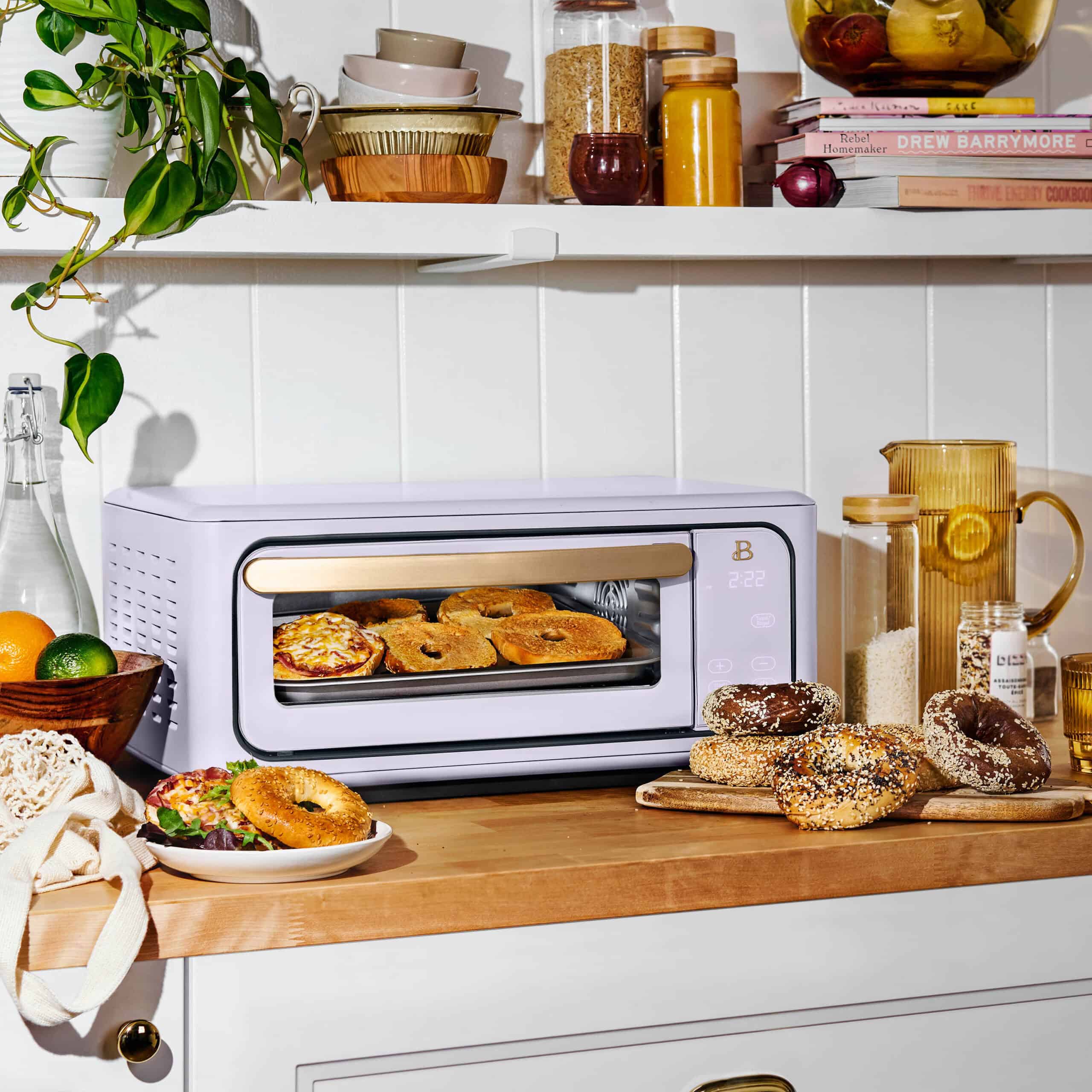 Beautiful Infrared Air Fry Toaster Oven, 9-Slice, 1800 W, Lavender by Drew Barrymore