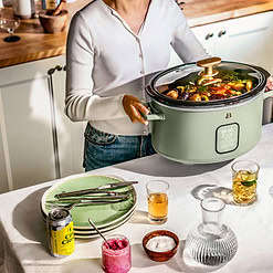 Beautiful 6 Qt Programmable Slow Cooker, Sage Green by Drew Barrymore