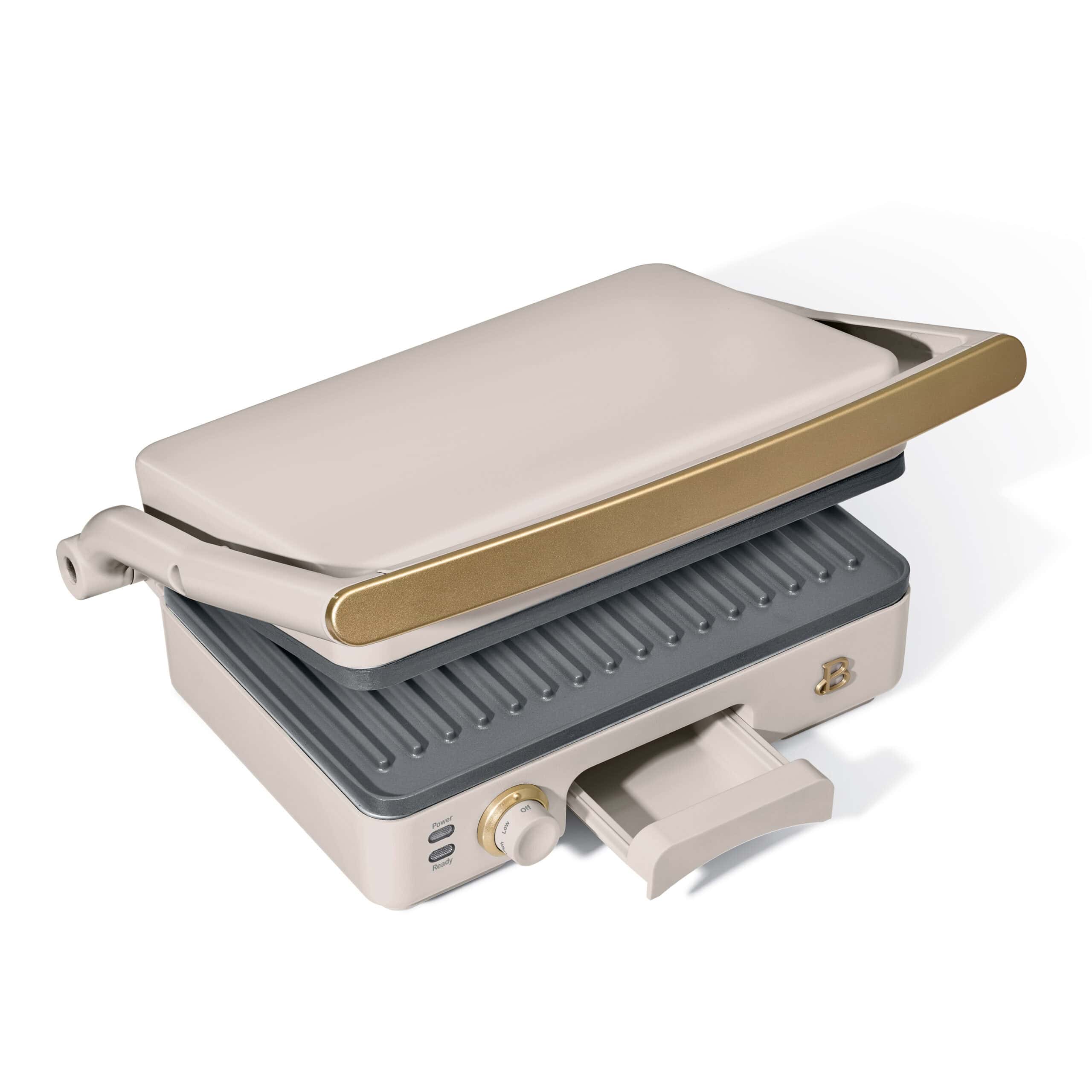 Beautiful 2-in-1 Panini Press & Grill, Porcini Taupe by Drew Barrymore