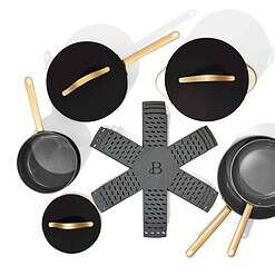 Beautiful 12pc Ceramic Non-Stick Cookware Set, Black Sesame by Drew Barrymore
