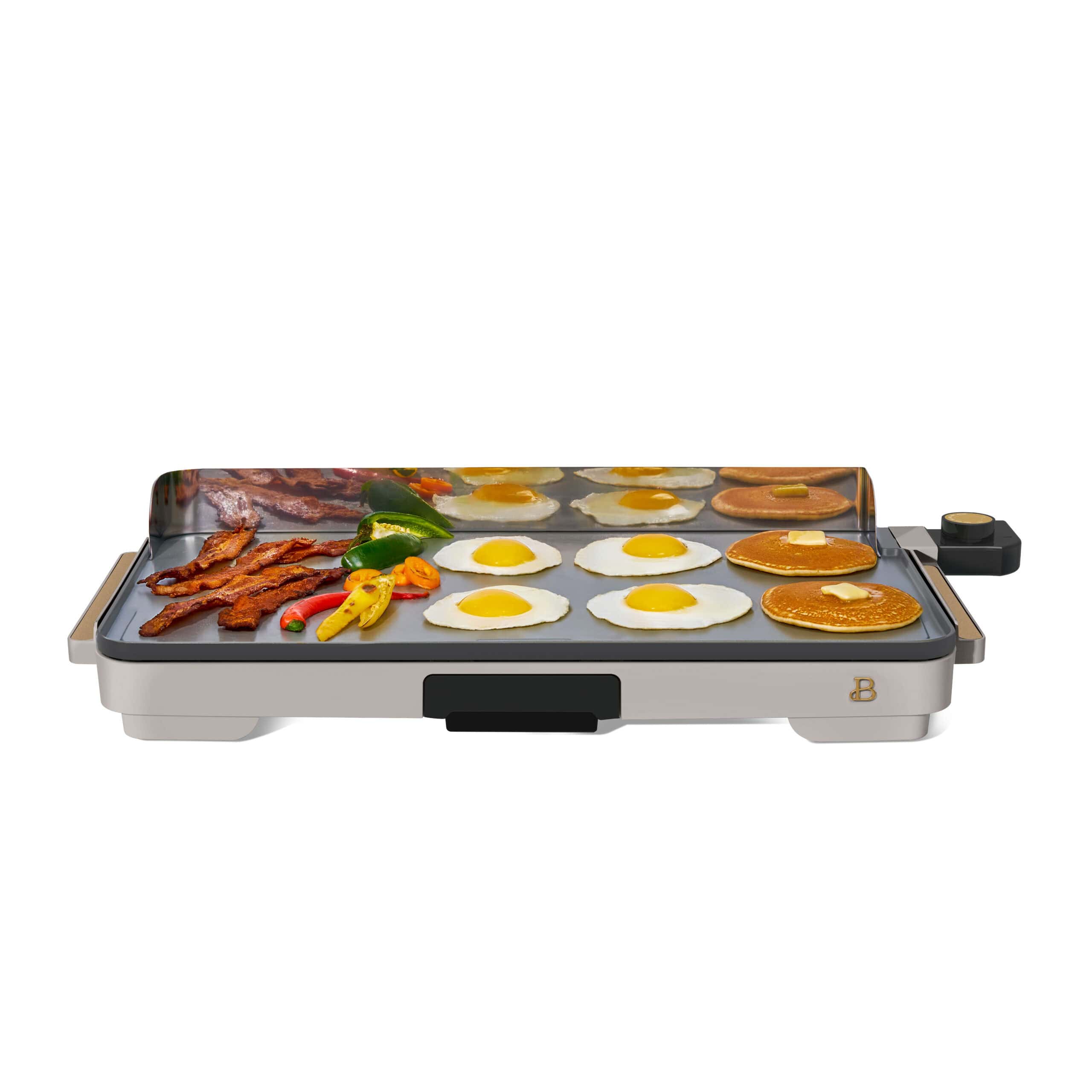 Beautiful XL Electric Griddle 12" x 22"- Non-Stick, Porcini Taupe by Drew Barrymore
