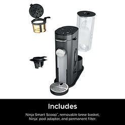 Ninja PB040 Pods & Grounds Single-Serve Coffee Maker, K-Cup Pod Compatible, 56-oz. Reservoir