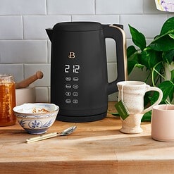 Beautiful 1.7-Liter Electric Kettle 1500 W with One-Touch Activation, Black Sesame by Drew Barrymore
