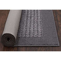 Mainstays Traditional Faux Sisal Olefin Gray Border Indoor Living Room Area Rug, 7'6