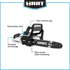 HART 20-Volt 12-Inch Cordless Chainsaw (1) 20-Volt 4.0Ah Lithium-Ion Battery