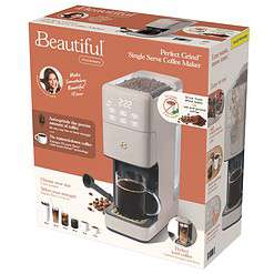 Beautiful Perfect Grind Programmable Single Serve Coffee Maker, Porcini Taupe by Drew Barrymore