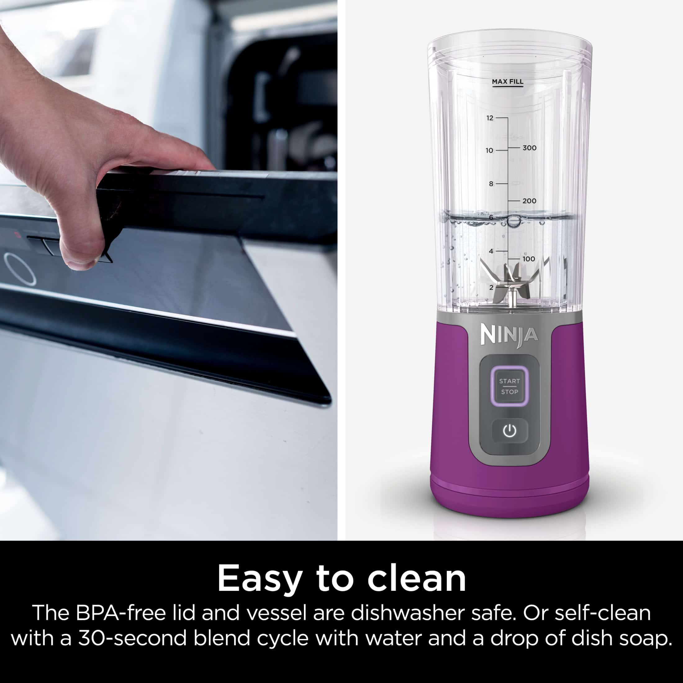 Ninja Blast 16 oz. Personal Portable Blender with Leak Proof Lid and Easy Sip Spout, Perfect for Smoothies, Passion Fruit, BC100PR