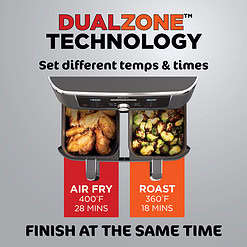 Ninja Foodi 6-in-1 10-qt. XL 2-Basket Air Fryer with DualZone Technology, DZ401