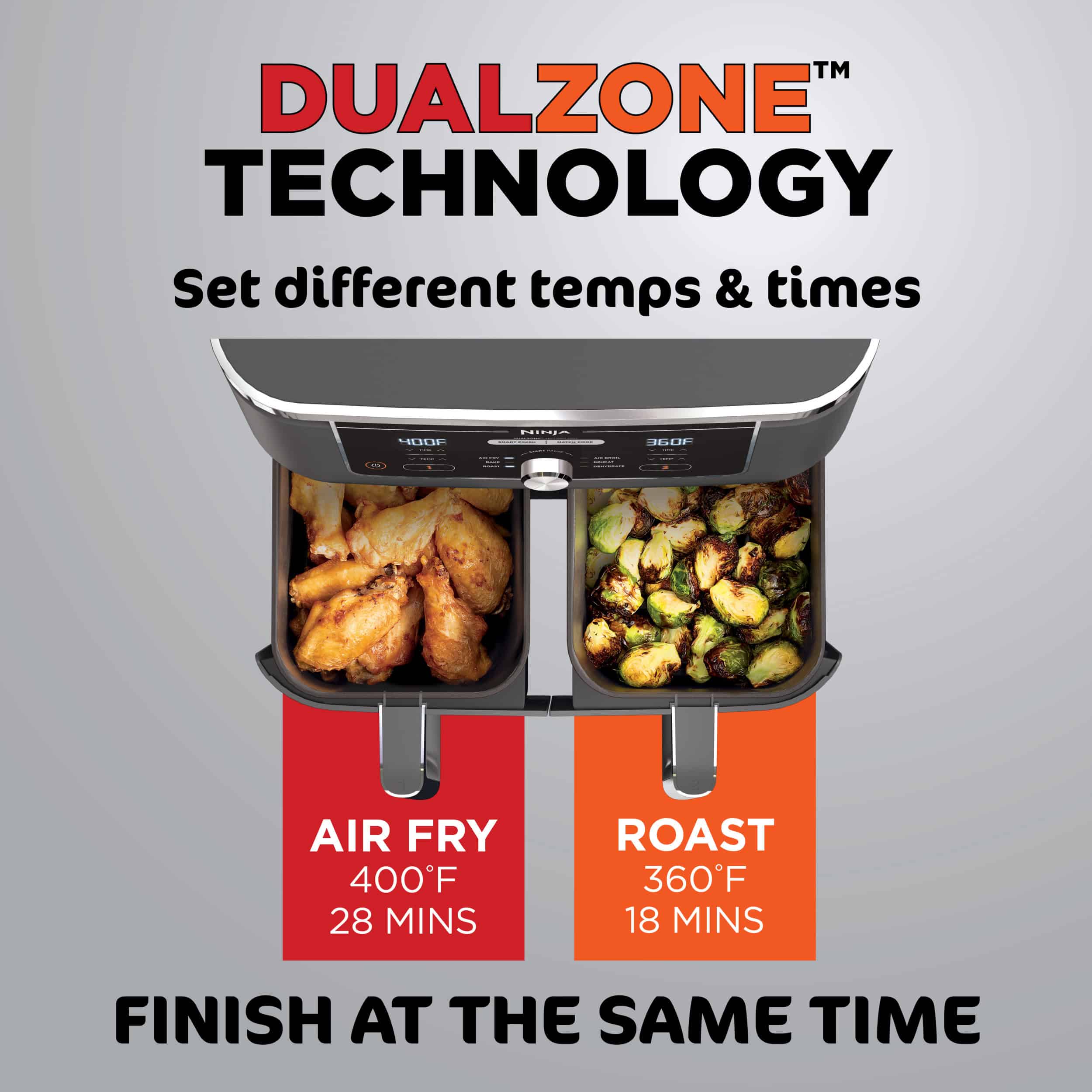 Ninja Foodi 6-in-1 10-qt. XL 2-Basket Air Fryer with DualZone Technology, DZ401