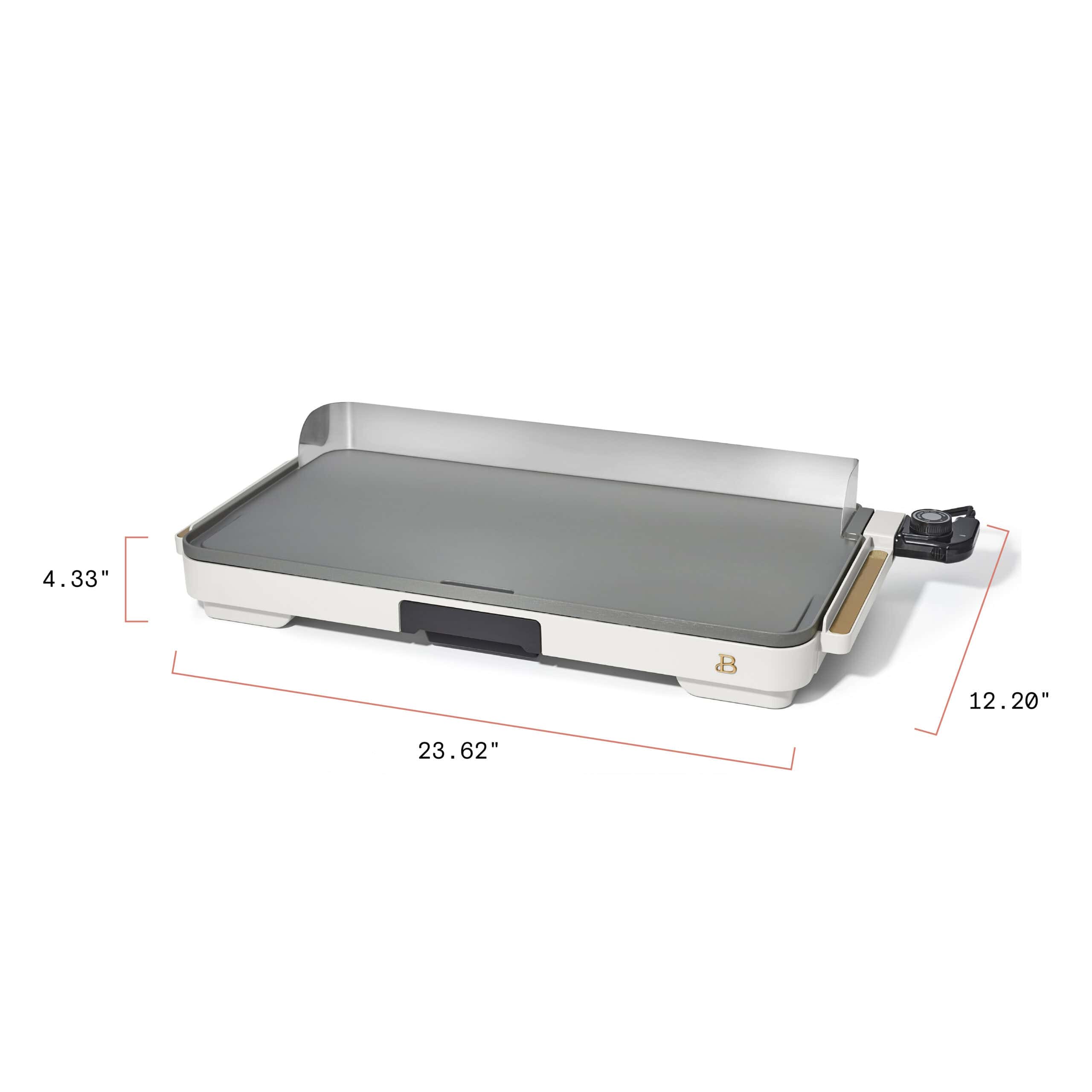 Beautiful XL Electric Griddle 12" x 22" Non-Stick, White Icing by Drew Barrymore