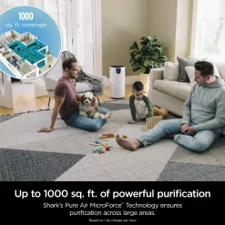 Shark Air Purifier MAX with Nano Seal HEPA, Cleansense IQ, Odor Lock,1000 Sq. ft., White HP200