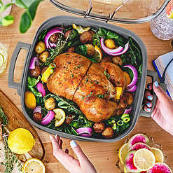Beautiful 5 in 1 Electric Skillet - Expandable up to 7 Qt with Glass Lid, Oyster Gray by Drew Barrymore