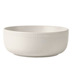 Beautiful Modern Dots Stoneware Dinnerware 12 Piece Set Oyster White by Drew Barrymore