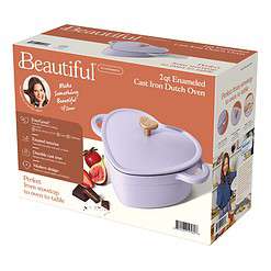 Beautiful 2QT Cast Iron Heart Dutch Oven, Lavender by Drew Barrymore