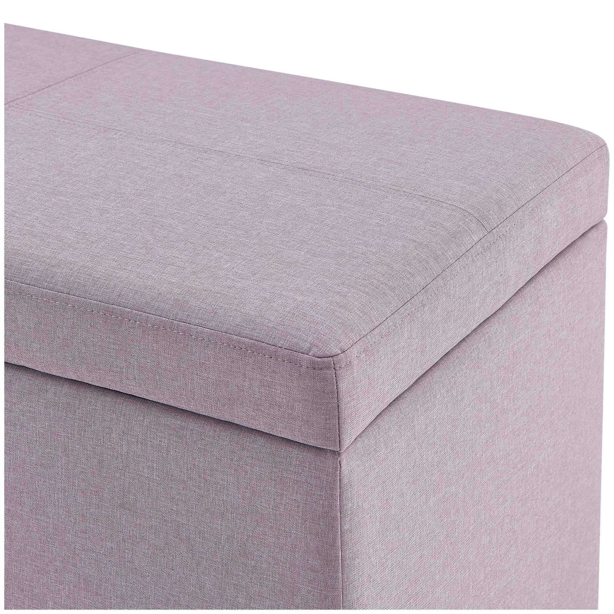 Better Homes & Gardens 30" Hinged Storage Ottoman, Sand Faux Linen