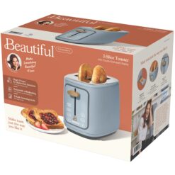 Beautiful 2 Slice Toaster with Touch-Activated Display, Cornflower Blue by Drew Barrymore