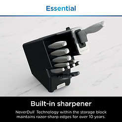 Ninja NeverDull Essential 12-Piece Stainless Steel Knife Set with Built-in Sharpener, K22012
