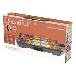 Beautiful XL Electric Griddle 12" x 22"- Non-Stick, Oyster Gray by Drew Barrymore