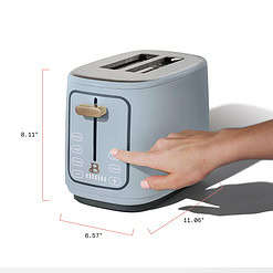 Beautiful 2 Slice Toaster with Touch-Activated Display, Cornflower Blue by Drew Barrymore