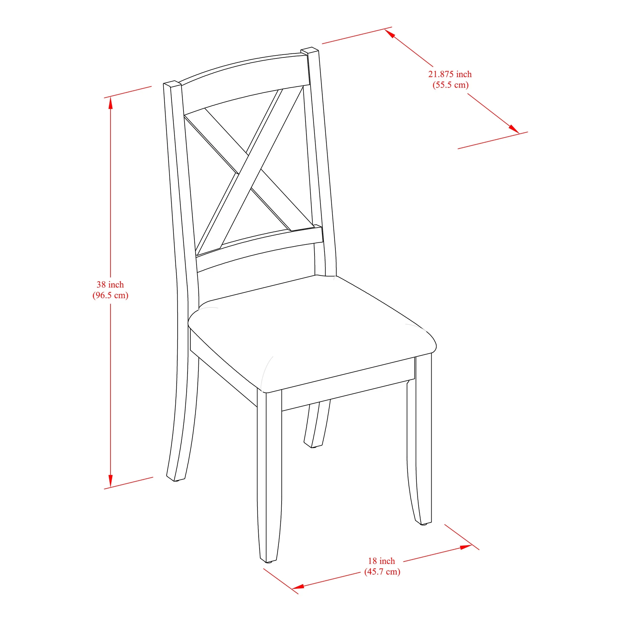 Better Homes & Gardens Maddox Crossing Dining Chair, Set of 2, Brown