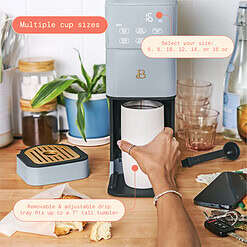Beautiful Perfect Grind Programmable Single Serve Coffee Maker, Cornflower Blue by Drew Barrymore