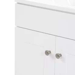 Project Source 24-in White Single Sink Bathroom Vanity with White Cultured Marble Top