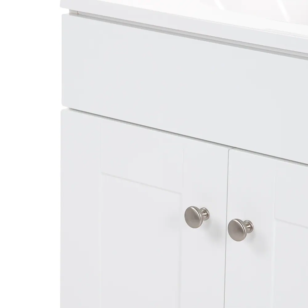 Project Source 24-in White Single Sink Bathroom Vanity with White Cultured Marble Top