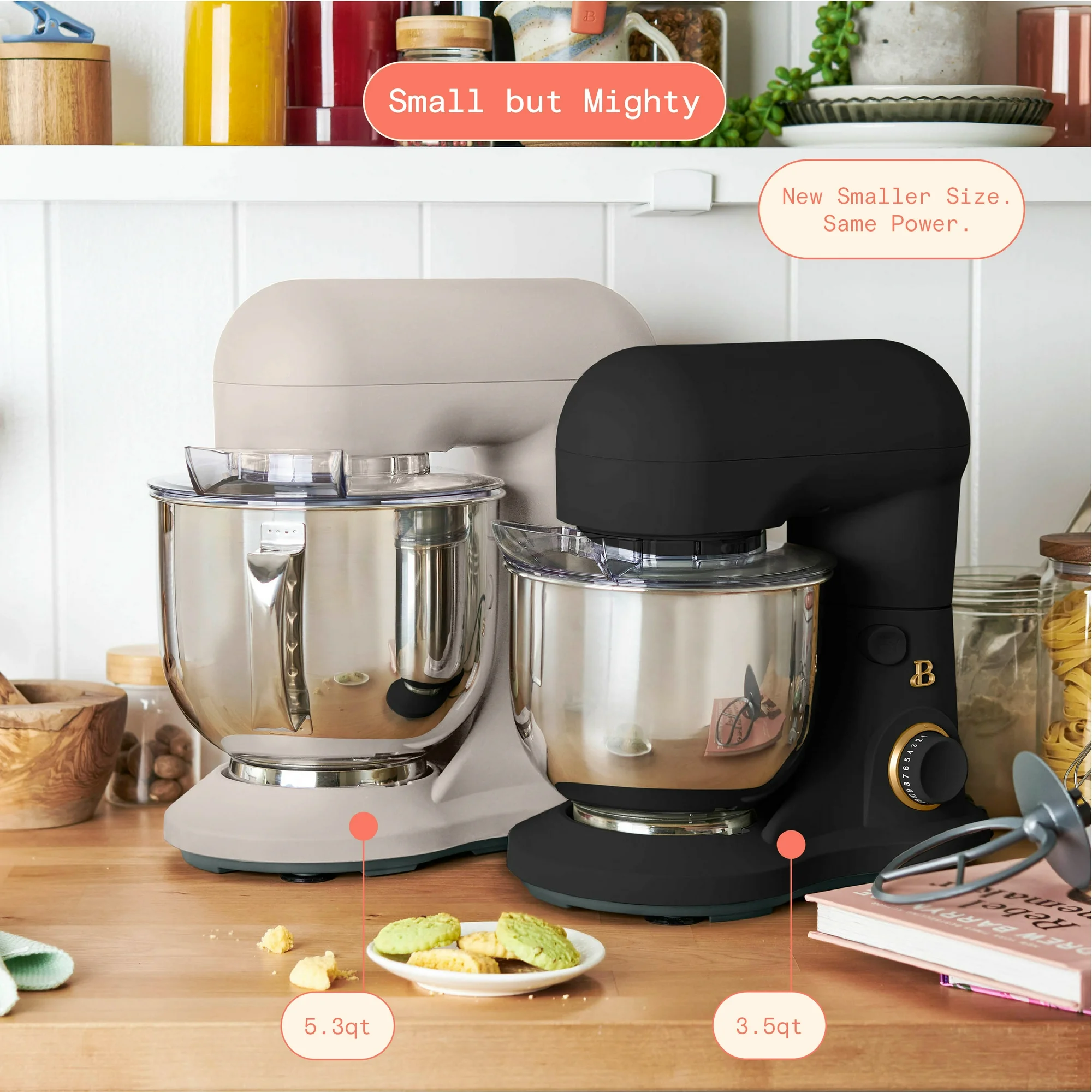 Beautiful 3.5 Qt Stand Mixer, Lightweight & Powerful with Tilt-Head, Black Sesame by Drew Barrymore - Image 14