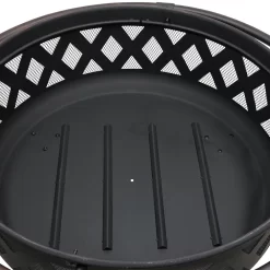 Sunnydaze Decor 36-in W Black Steel Wood-Burning Fire Pit