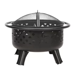 Master Forge 30-in W Black Steel Wood-Burning Fire Pit