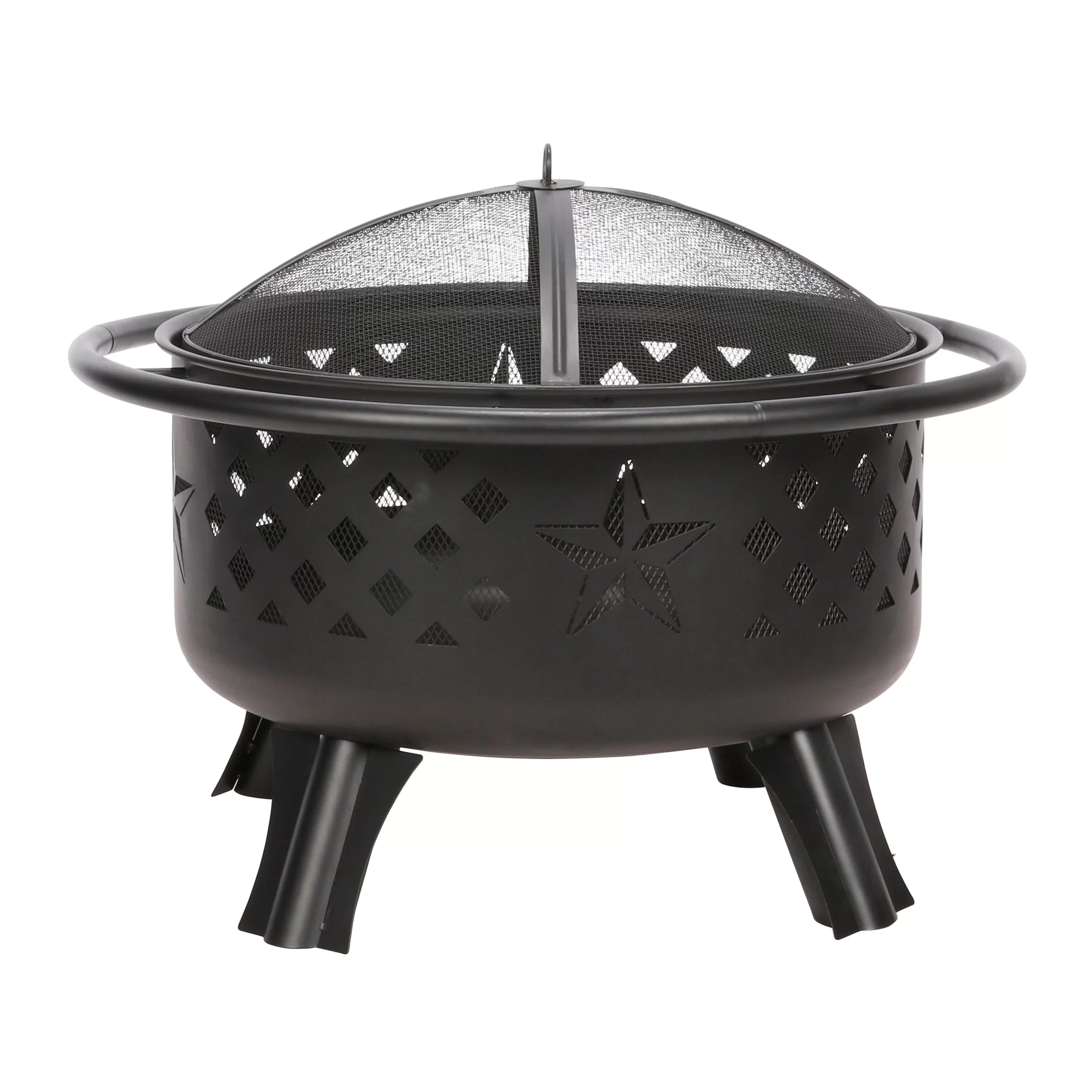Master Forge 30-in W Black Steel Wood-Burning Fire Pit