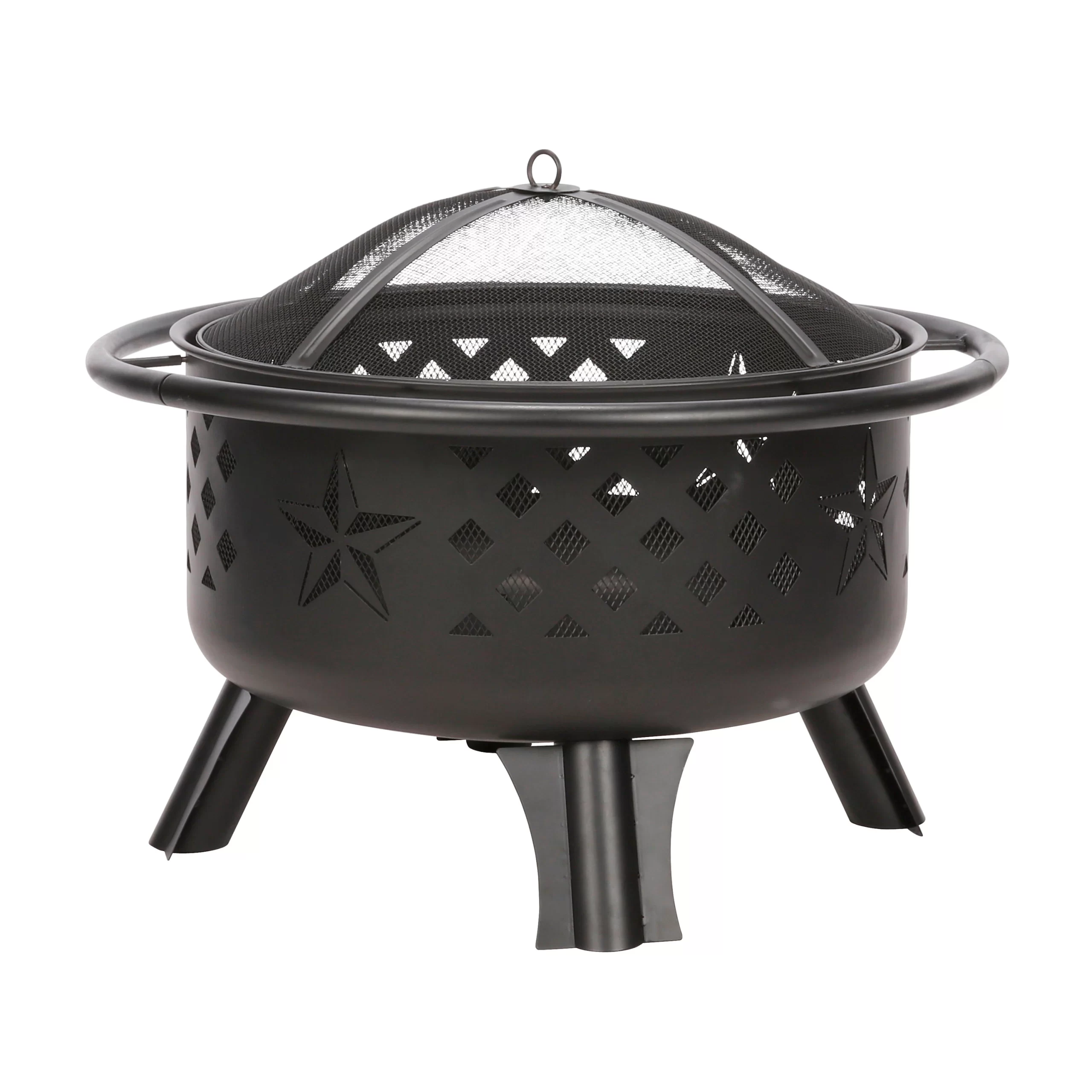 Master Forge 30-in W Black Steel Wood-Burning Fire Pit