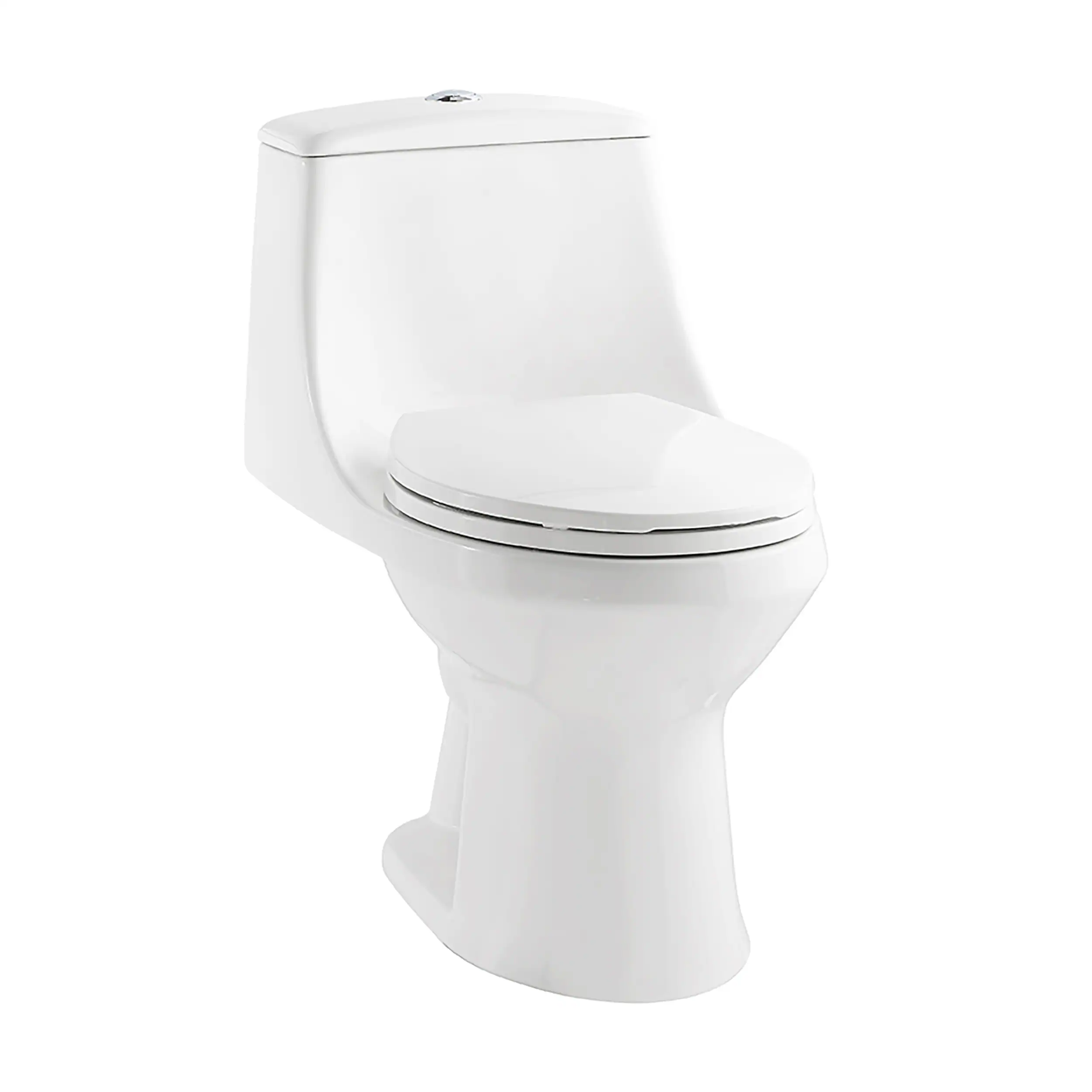 Project Source Laporte White Dual Flush Elongated Chair Height 1-Piece Toilet 12-in Rough-In WaterSense 1.6-GPF