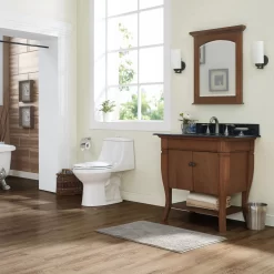 Project Source Laporte White Dual Flush Elongated Chair Height 1-Piece Toilet 12-in Rough-In WaterSense 1.6-GPF
