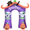 Haunted Hill Farm 9-ft Pre-Lit Inflatable Trick or Treat Walkway Arch with Black Cat, Jack-O-Lantern, and Ghost