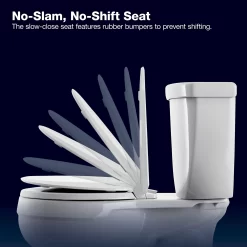 KOHLER Cimarron White Elongated Chair Height 2-piece Soft Close Toilet 12-in Rough-In WaterSense 1.28-GPF