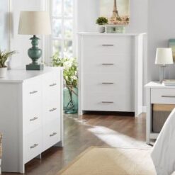 Mainstays Hillside Nightstand with Drawer, White Finish