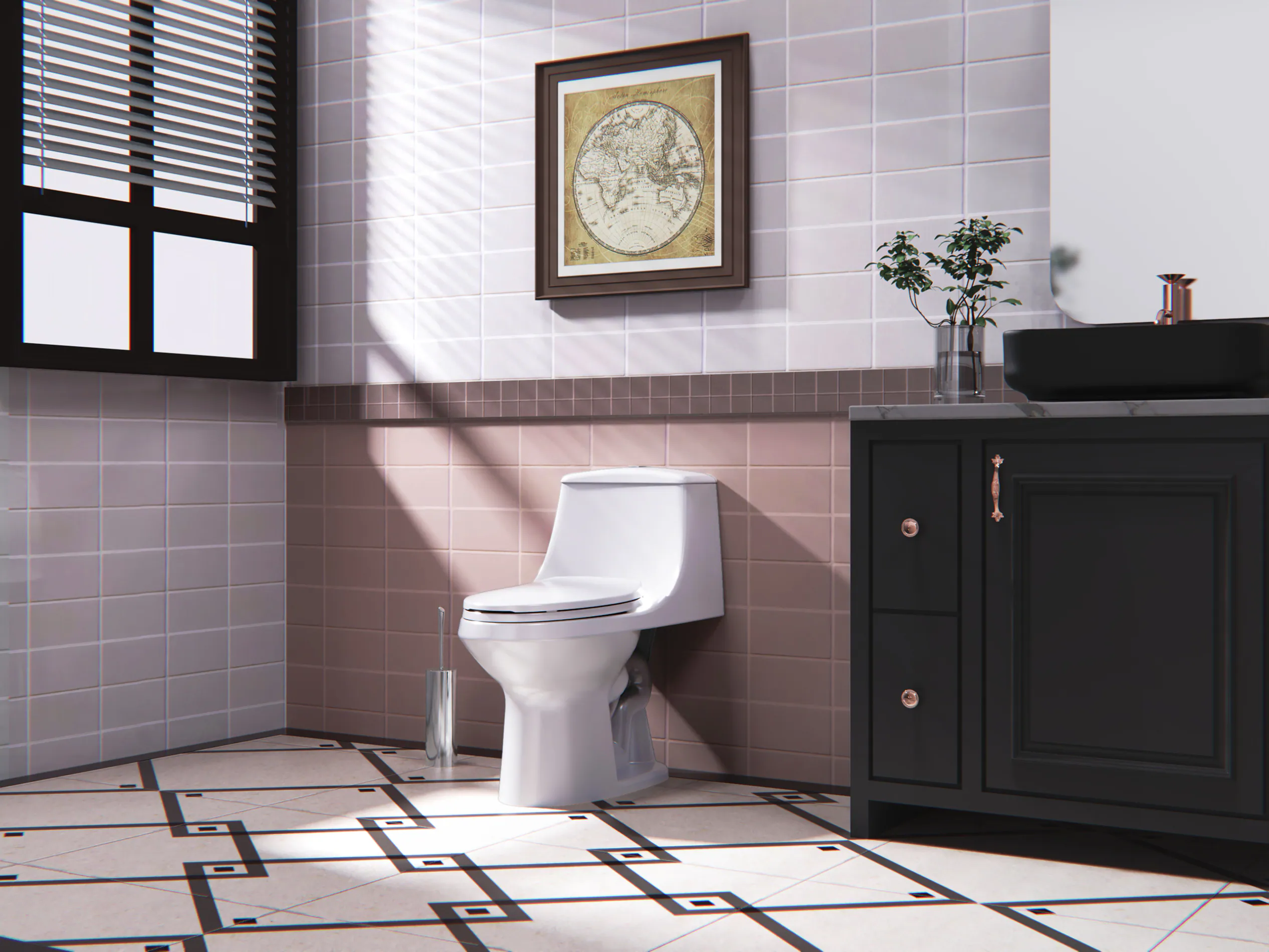 Project Source Laporte White Dual Flush Elongated Chair Height 1-Piece Toilet 12-in Rough-In WaterSense 1.6-GPF