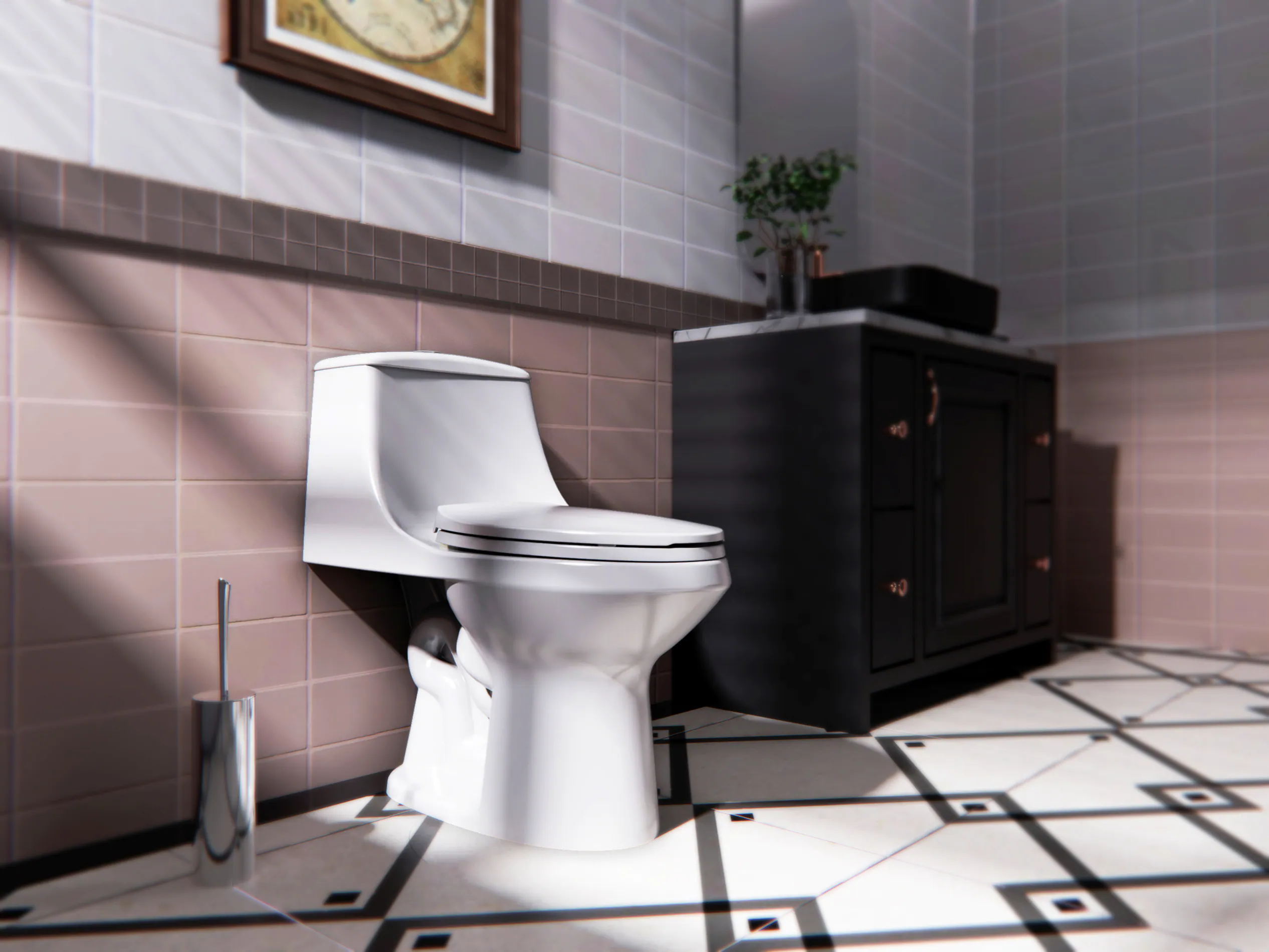 Project Source Laporte White Dual Flush Elongated Chair Height 1-Piece Toilet 12-in Rough-In WaterSense 1.6-GPF