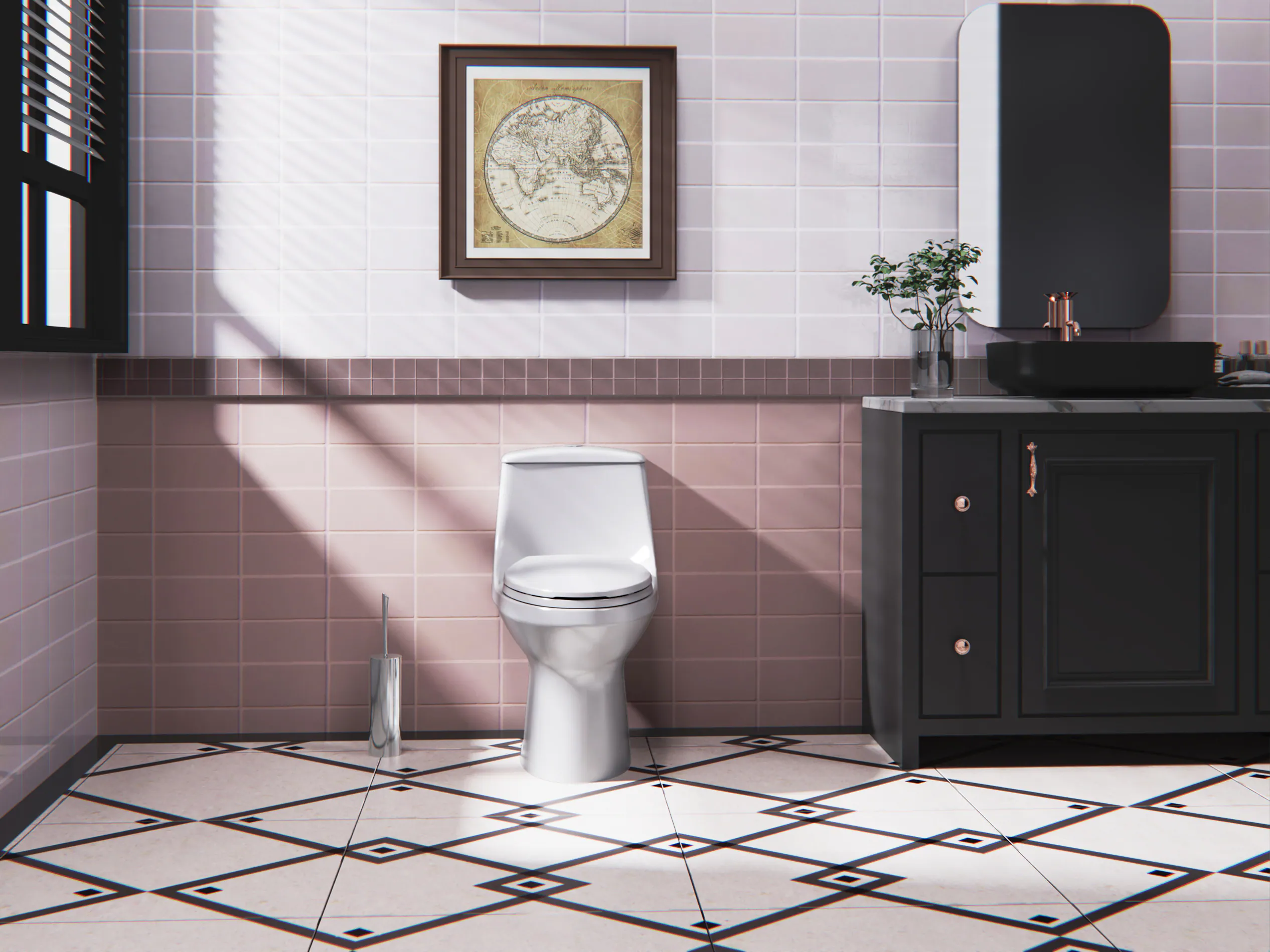 Project Source Laporte White Dual Flush Elongated Chair Height 1-Piece Toilet 12-in Rough-In WaterSense 1.6-GPF