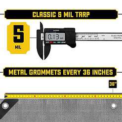 Core Tarps 20-ft x 40-ft Silver Waterproof Commercial Polyethylene 5-mil Tarp
