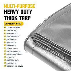Core Tarps 20-ft x 40-ft Silver Waterproof Commercial Polyethylene 5-mil Tarp