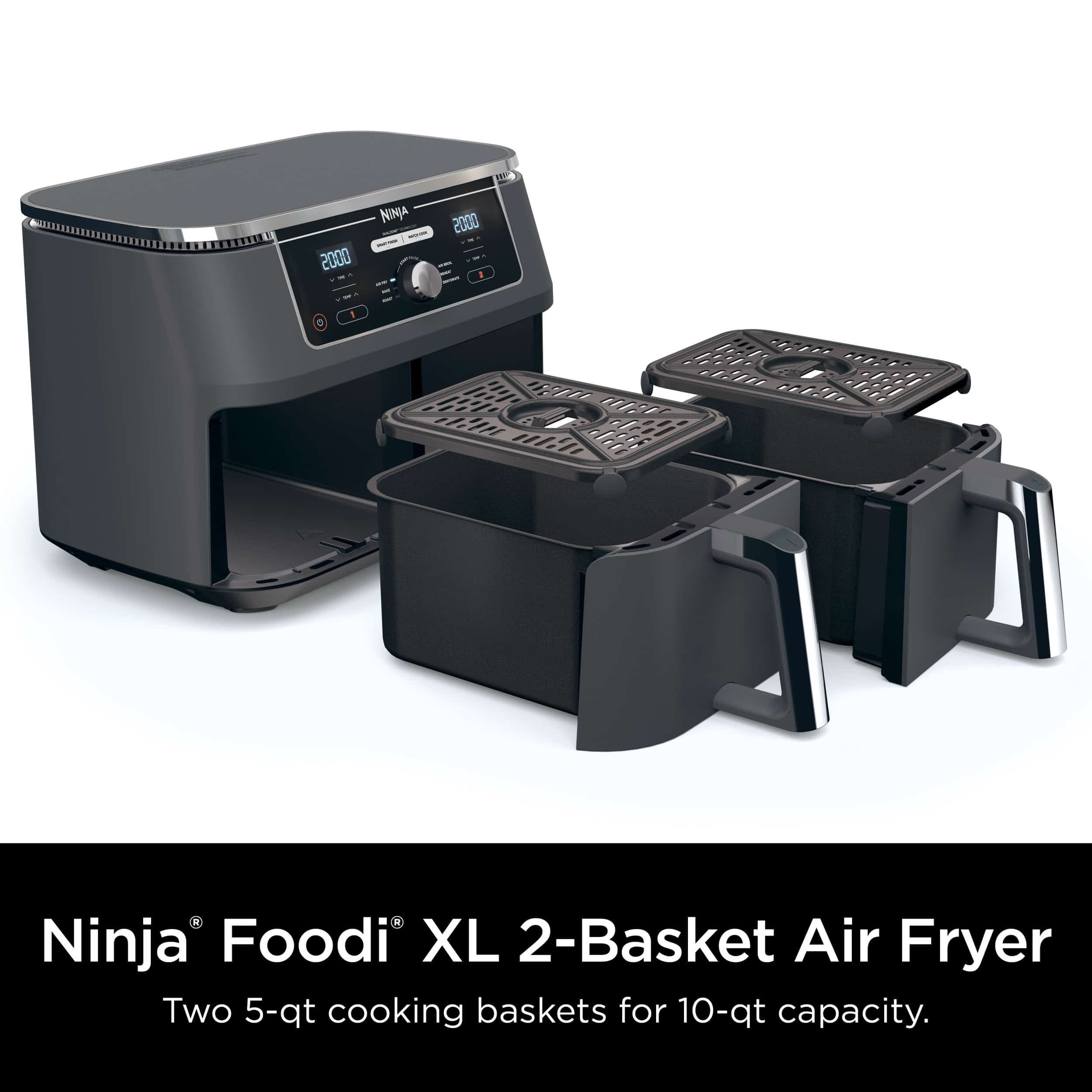 Ninja Foodi 6-in-1 10-qt. XL 2-Basket Air Fryer with DualZone Technology, DZ401