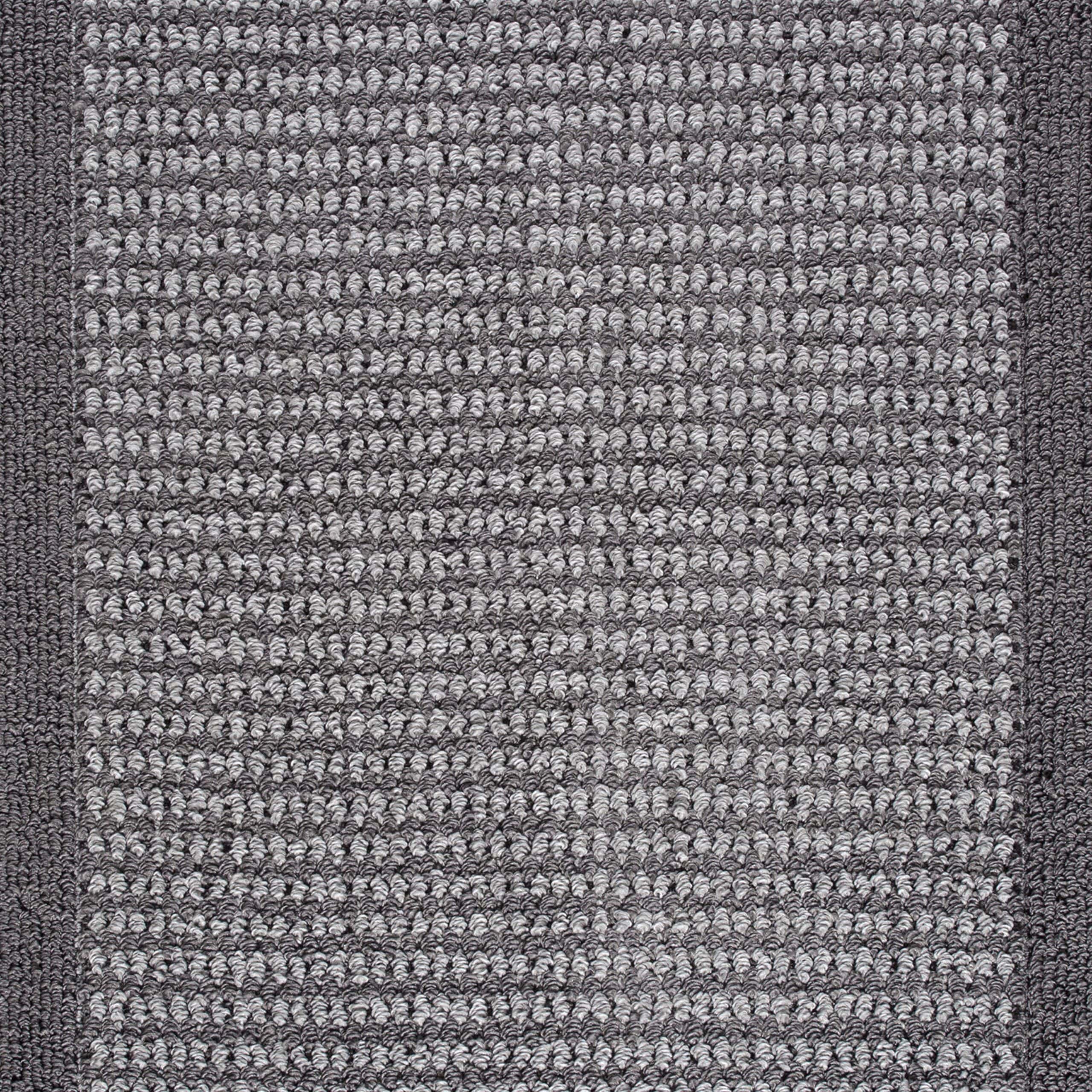 Mainstays Traditional Faux Sisal Olefin Gray Border Indoor Living Room Area Rug, 7'6"x10', Gray