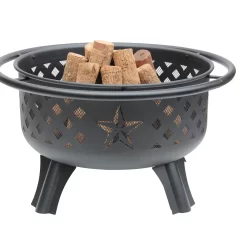 Master Forge 30-in W Black Steel Wood-Burning Fire Pit