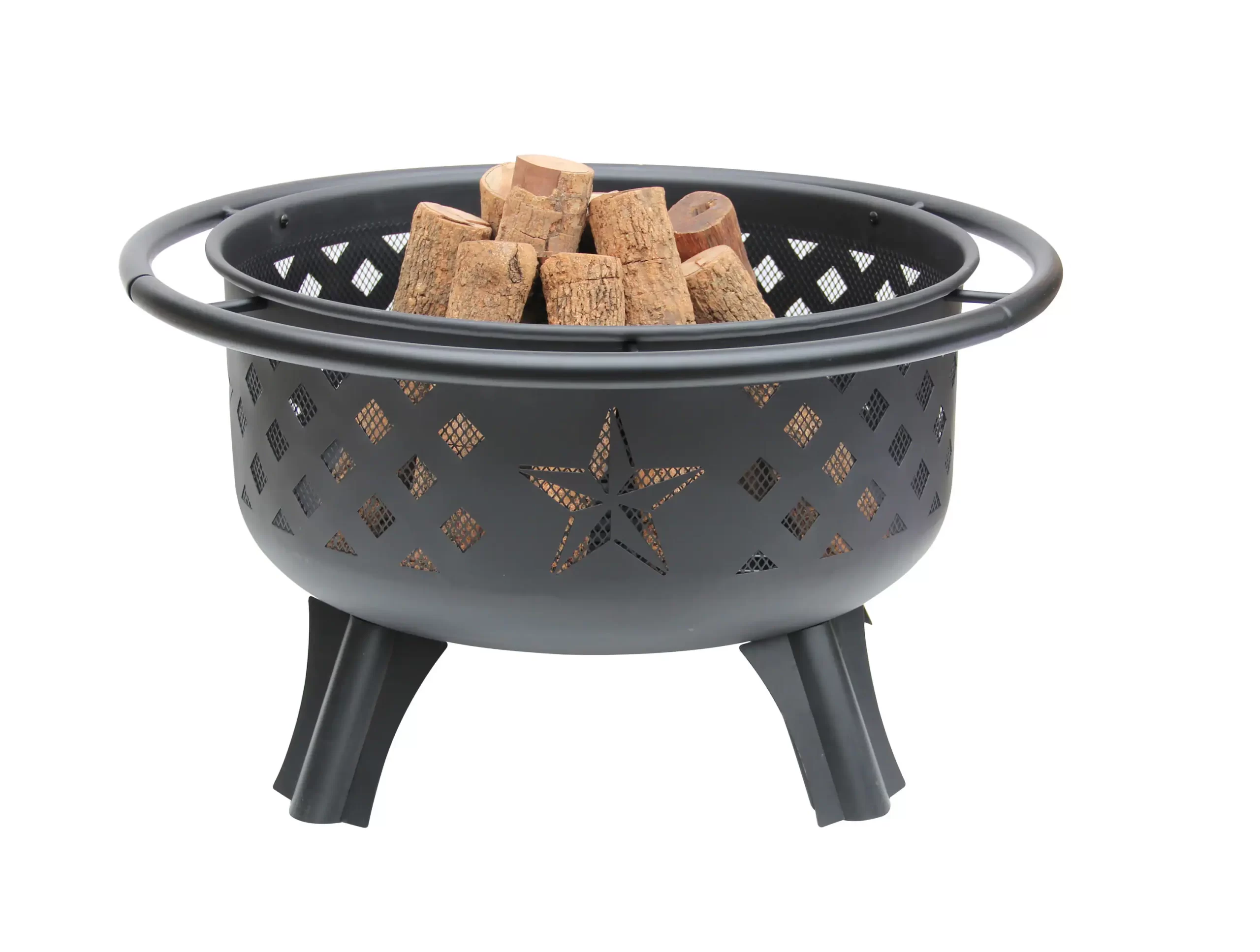 Master Forge 30-in W Black Steel Wood-Burning Fire Pit
