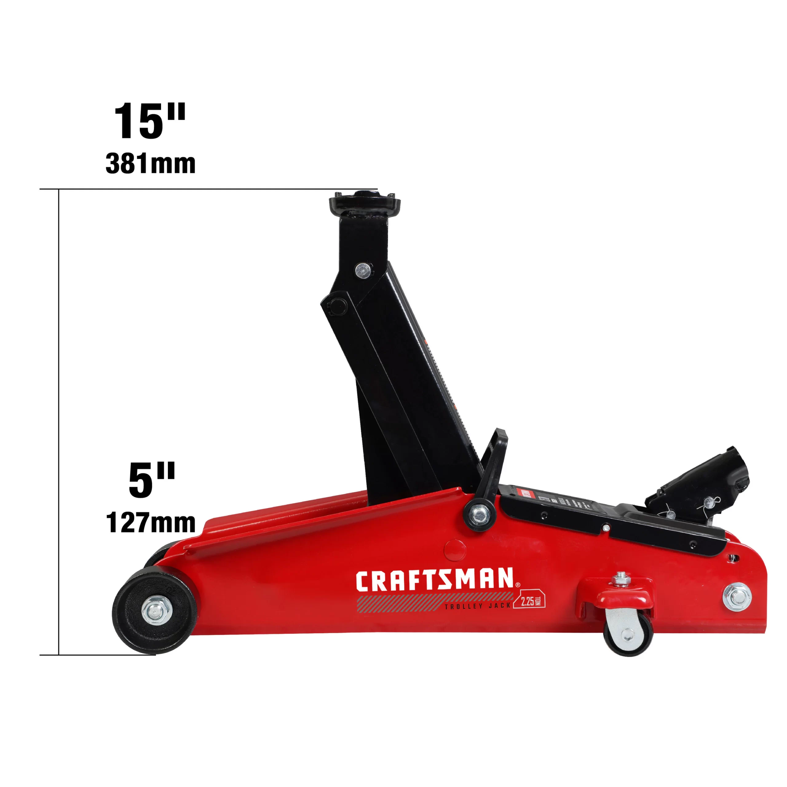 CRAFTSMAN Black 2.25-Ton Steel Hydraulic Trolley Jack