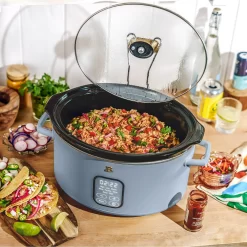 Beautiful 6 Qt Programmable Slow Cooker, Cornflower Blue by Drew Barrymore