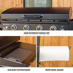 Blackstone Original 4-Burner 36” Propane Griddle with Hood and Omnivore Griddle Plate