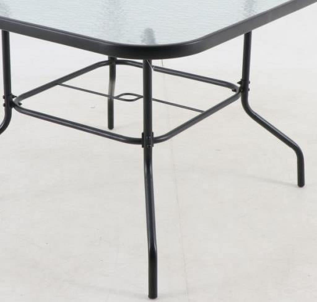 Mainstays Albany Lane 6-Piece Outdoor Patio Dining Set, Black (Umbrella Base Sold Separately)